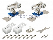 Картинка Комплект роликов для раздвижных дверей DIY Comfort 60/4 kit (877) для межкомнатных дверей